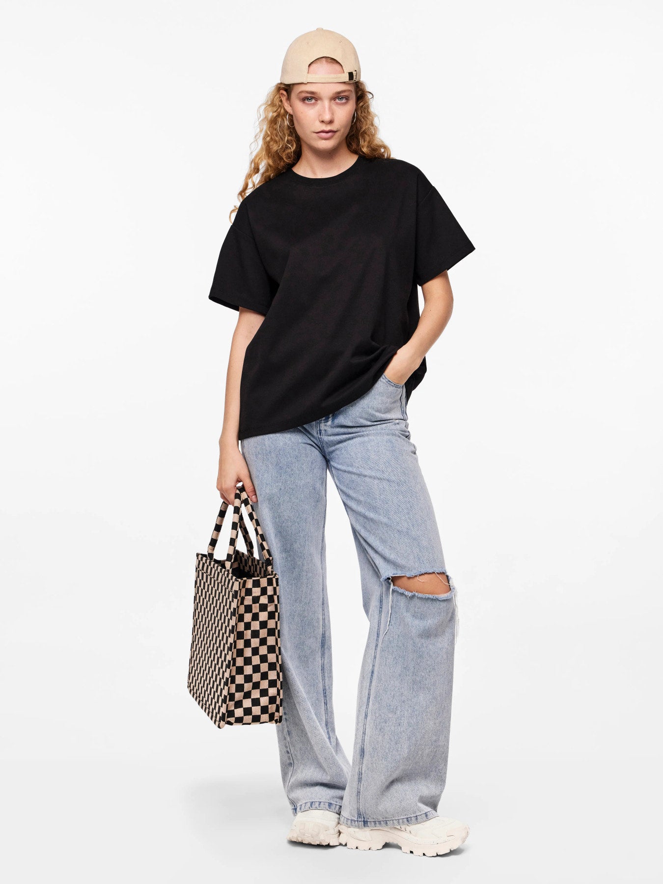 PIECES SKYLAR SS OVERSIZED TEE JRS NOOS SORT