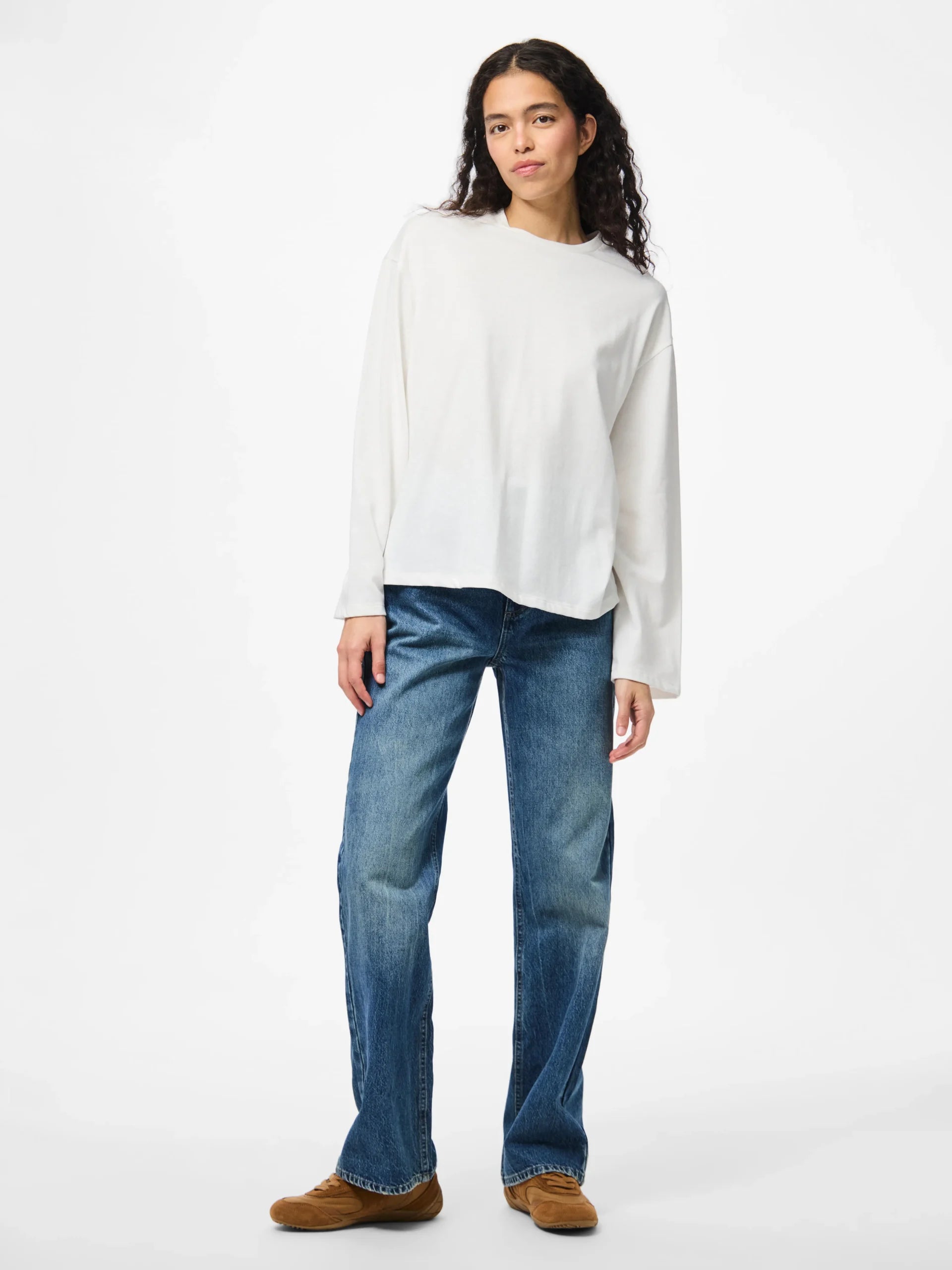 PIECES SADIE LS TOP JRS NOOS BC Cloud Dancer