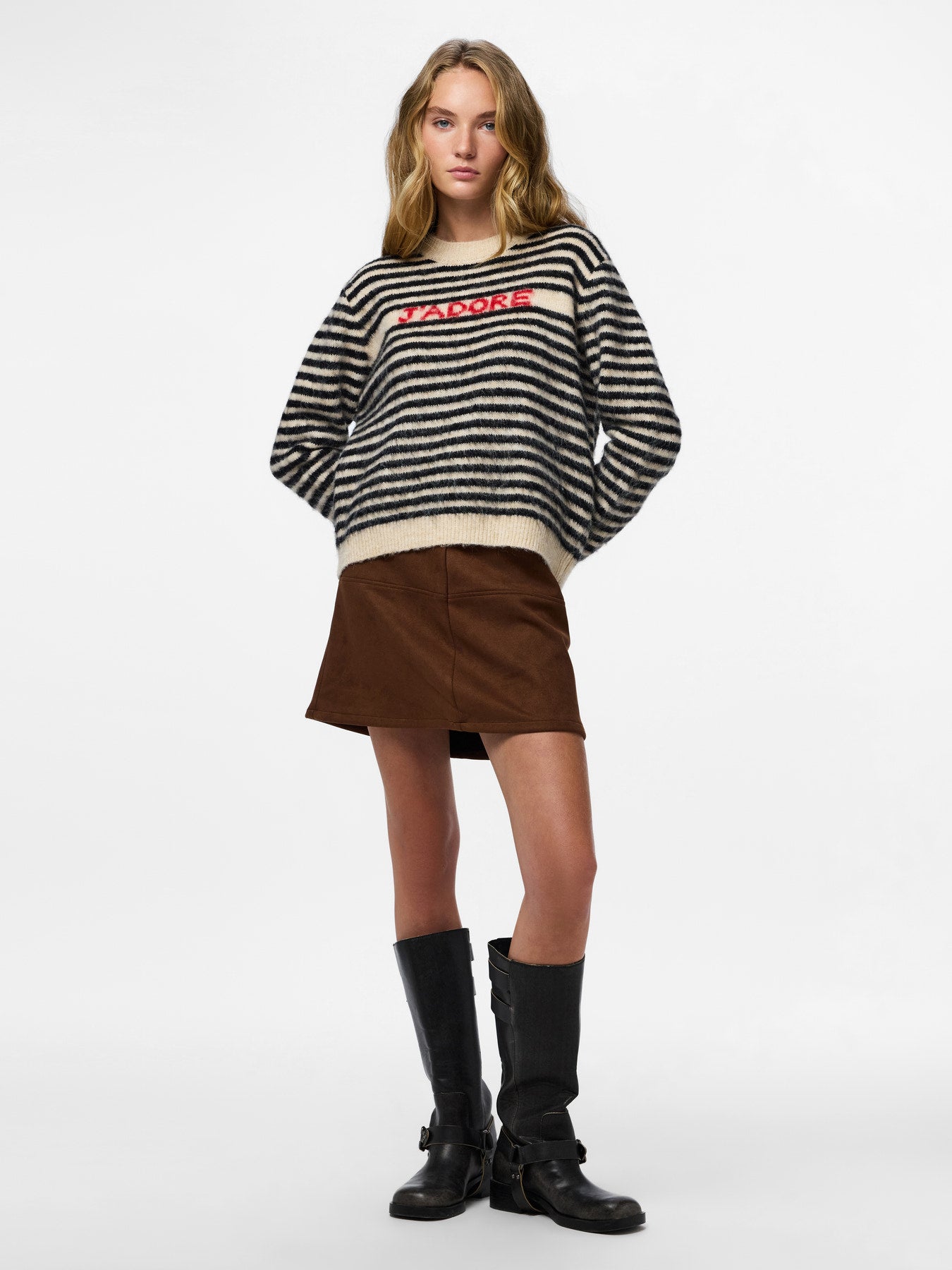 PIECES JADA LS O-NECK KNIT BC