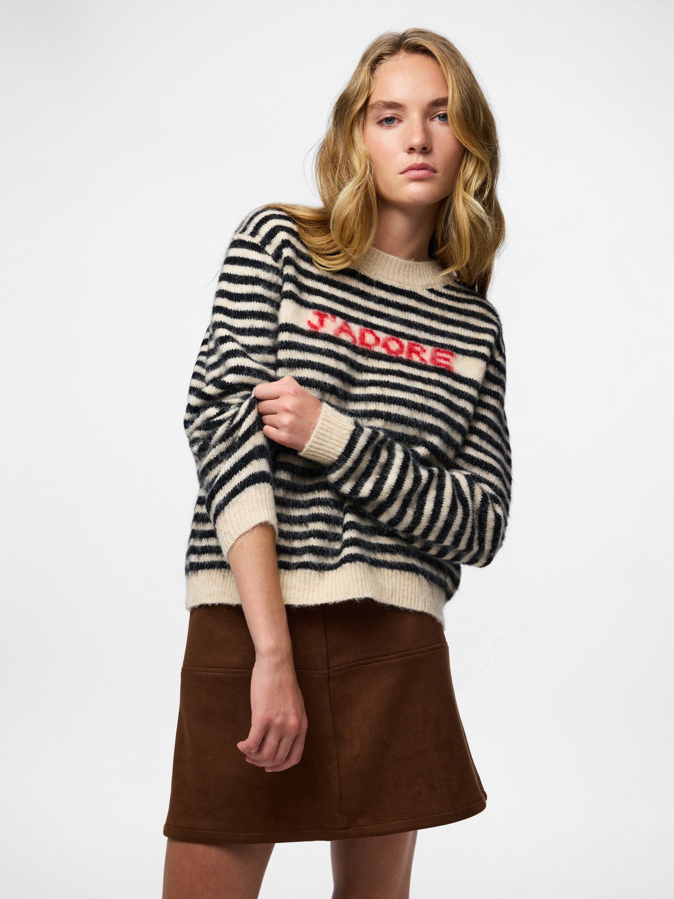 PIECES JADA LS O-NECK KNIT BC