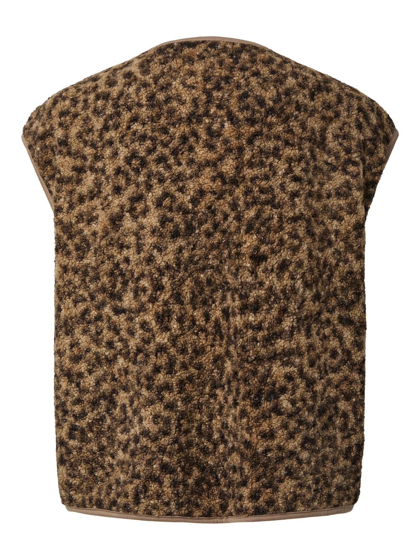 PIECES KATTY TEDDY VEST NOOS BC TANNIN LEOPARD