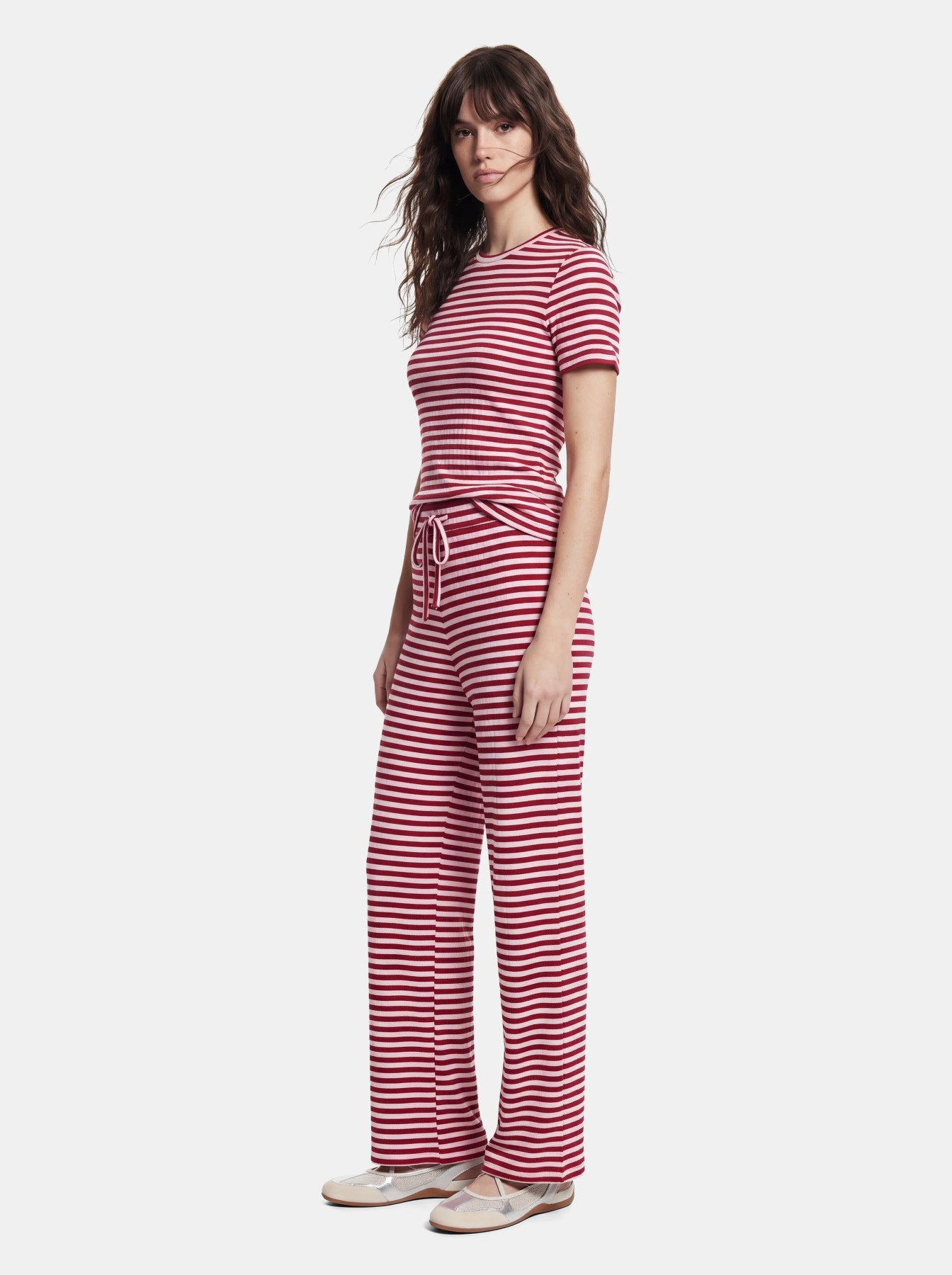 PIECES LAYA MW WIDE PANTS JRS NOOS PINK TULLE