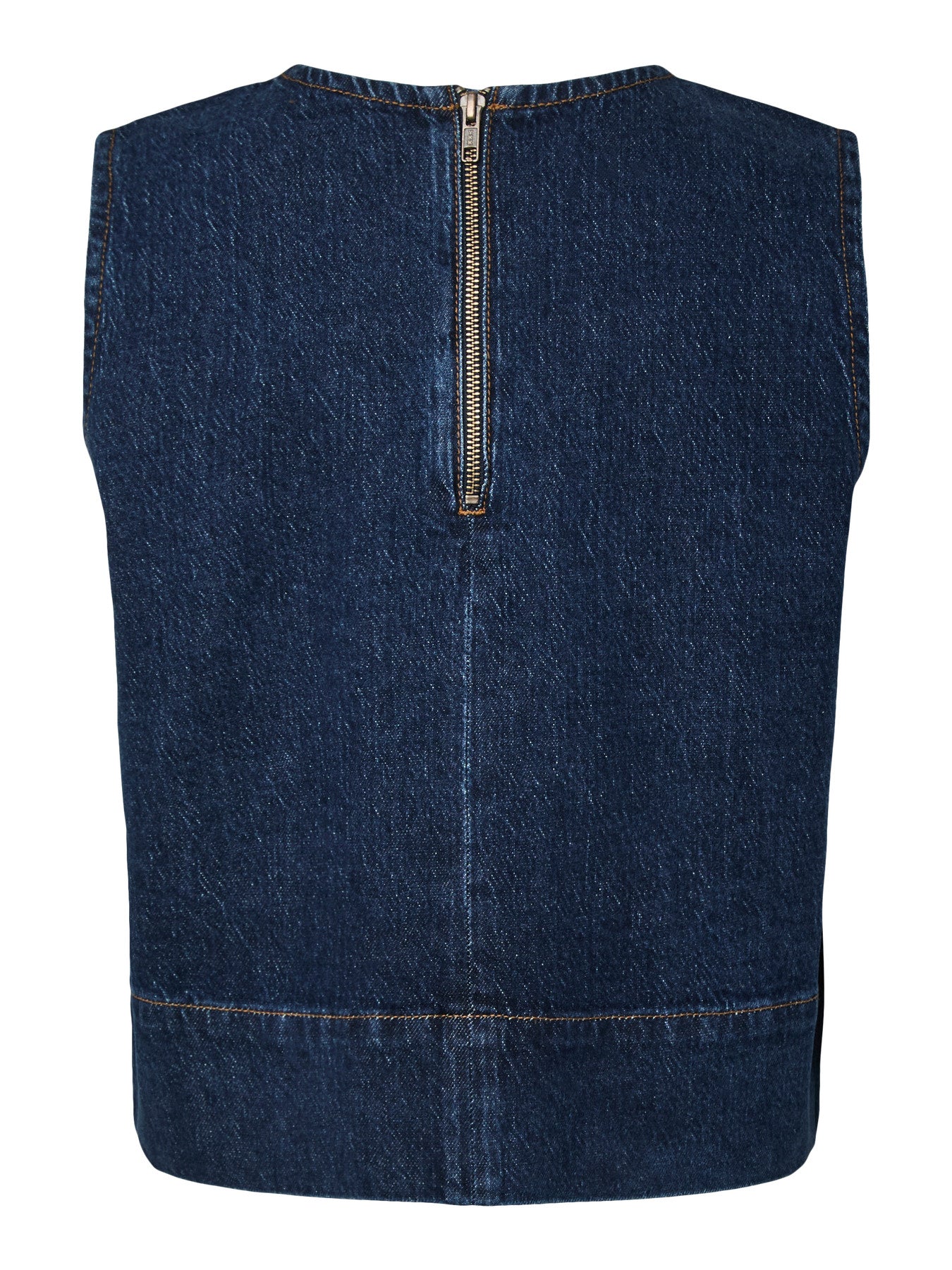 PIECES MERLE SL O-NECK DENIM TOP D2D F
