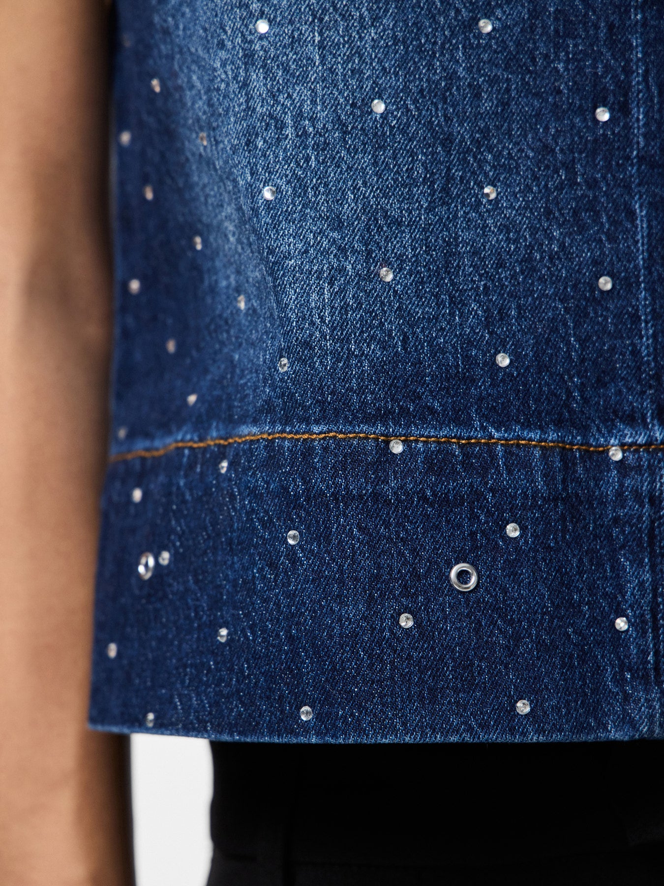 PIECES MERLE SL O-NECK DENIM TOP D2D F