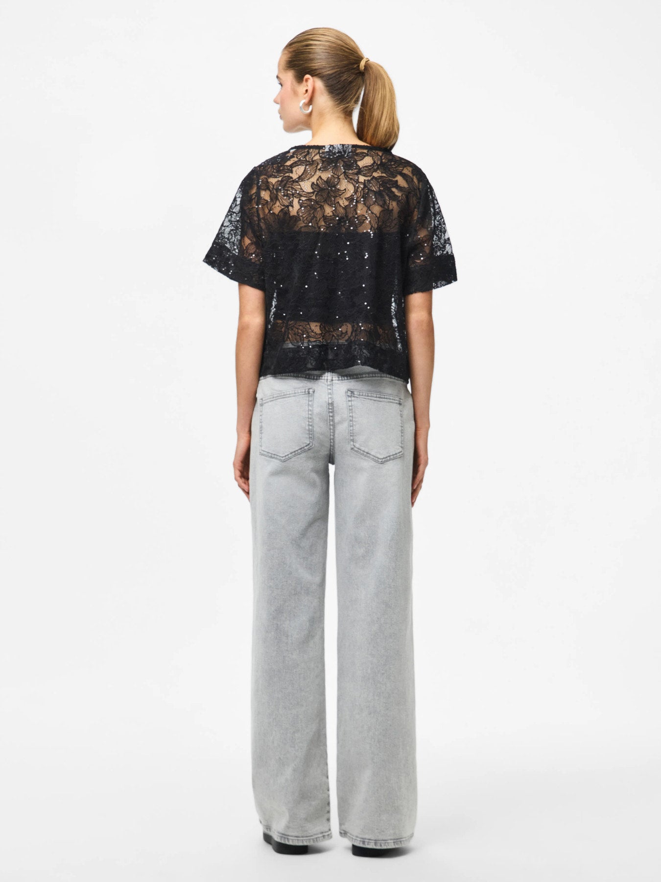 PIECES LOUISE 2/4 V-NECK TIE TOP WVN D2D