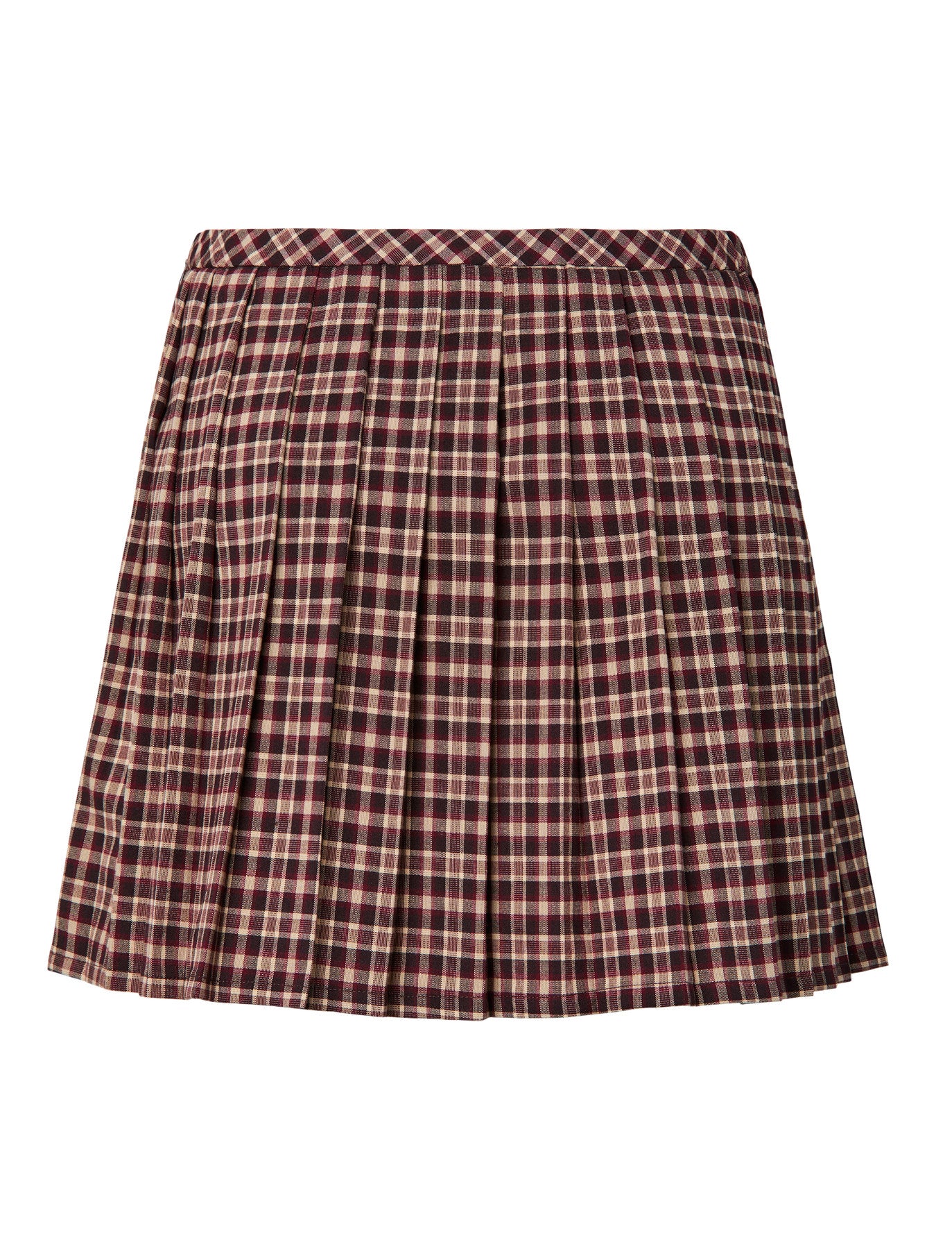 PIECES ALYSSA MW CHEKED PLEATED SKIRT