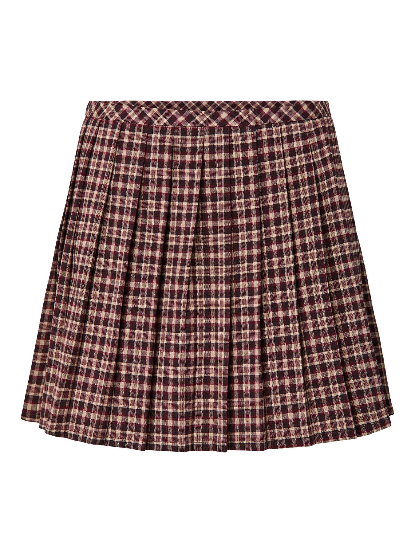 PIECES ALYSSA MW CHEKED PLEATED SKIRT