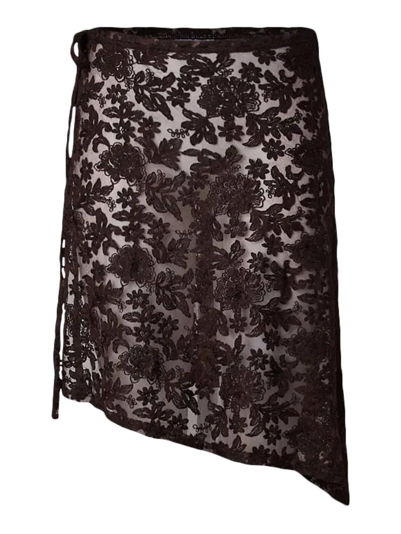 PIECES JOVA MW SARONG SKIRT D2D Chocolate