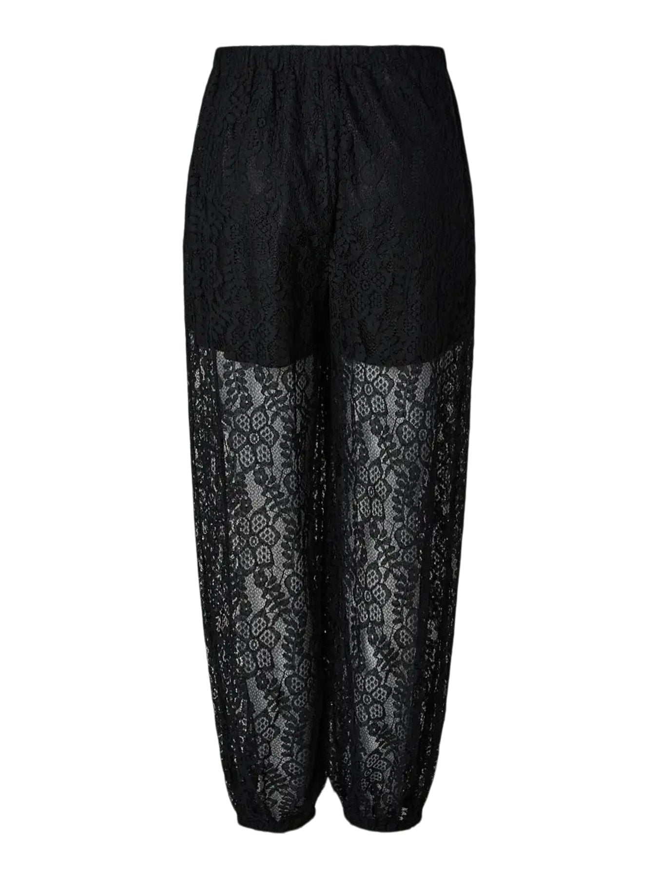 PIECES ALINE HW BALLOON LACE PANTS W BLACK