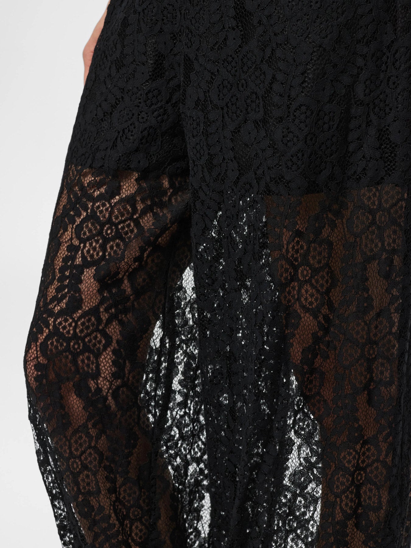 PIECES ALINE HW BALLOON LACE PANTS W BLACK