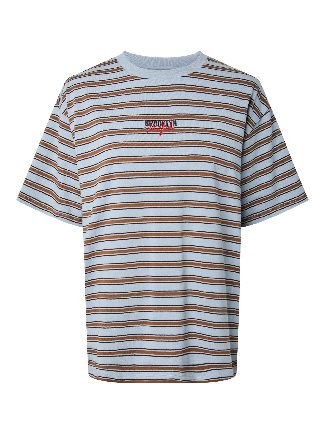 PIECES SADIE SS OVERSIZED T-SHIRT JRS Brunnera Blue Brown and Black