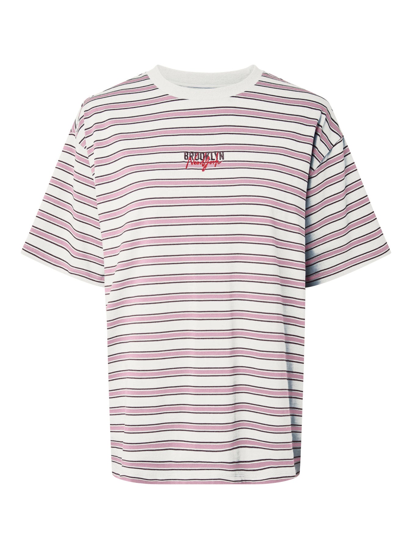 PIECES SADIE SS OVERSIZED T-SHIRT JRS Roseate Spoonbill Brown and Black