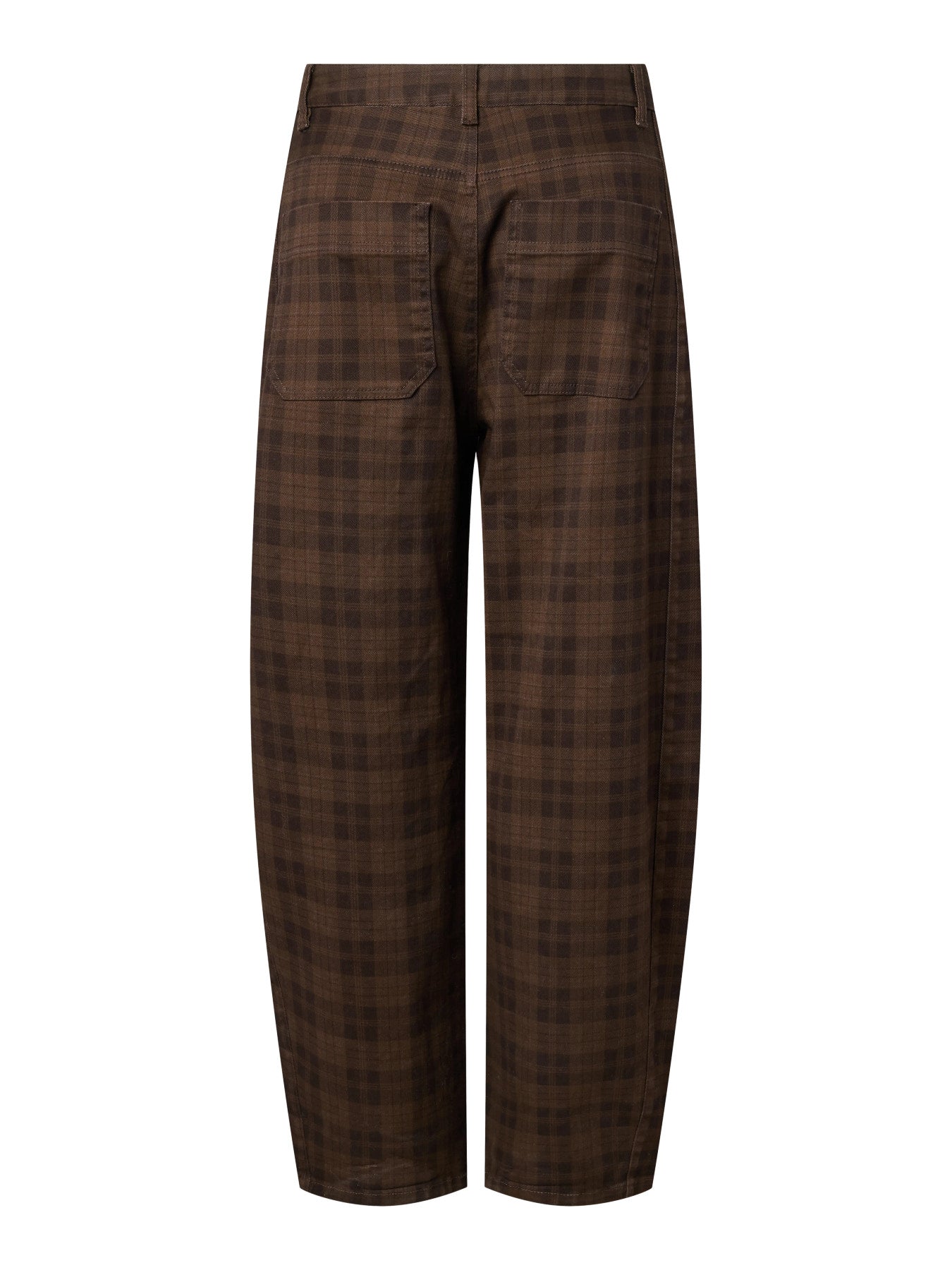 PIECES VERA MW BARREL CHECK JEANS DNM
