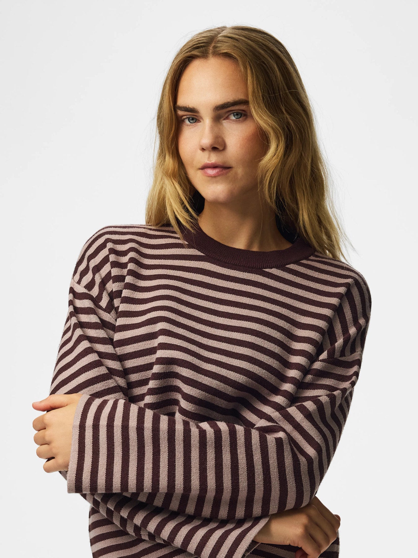 PIECES JASSY LS O-NECK KNIT NOOS BC Hot Fudge GREIGE