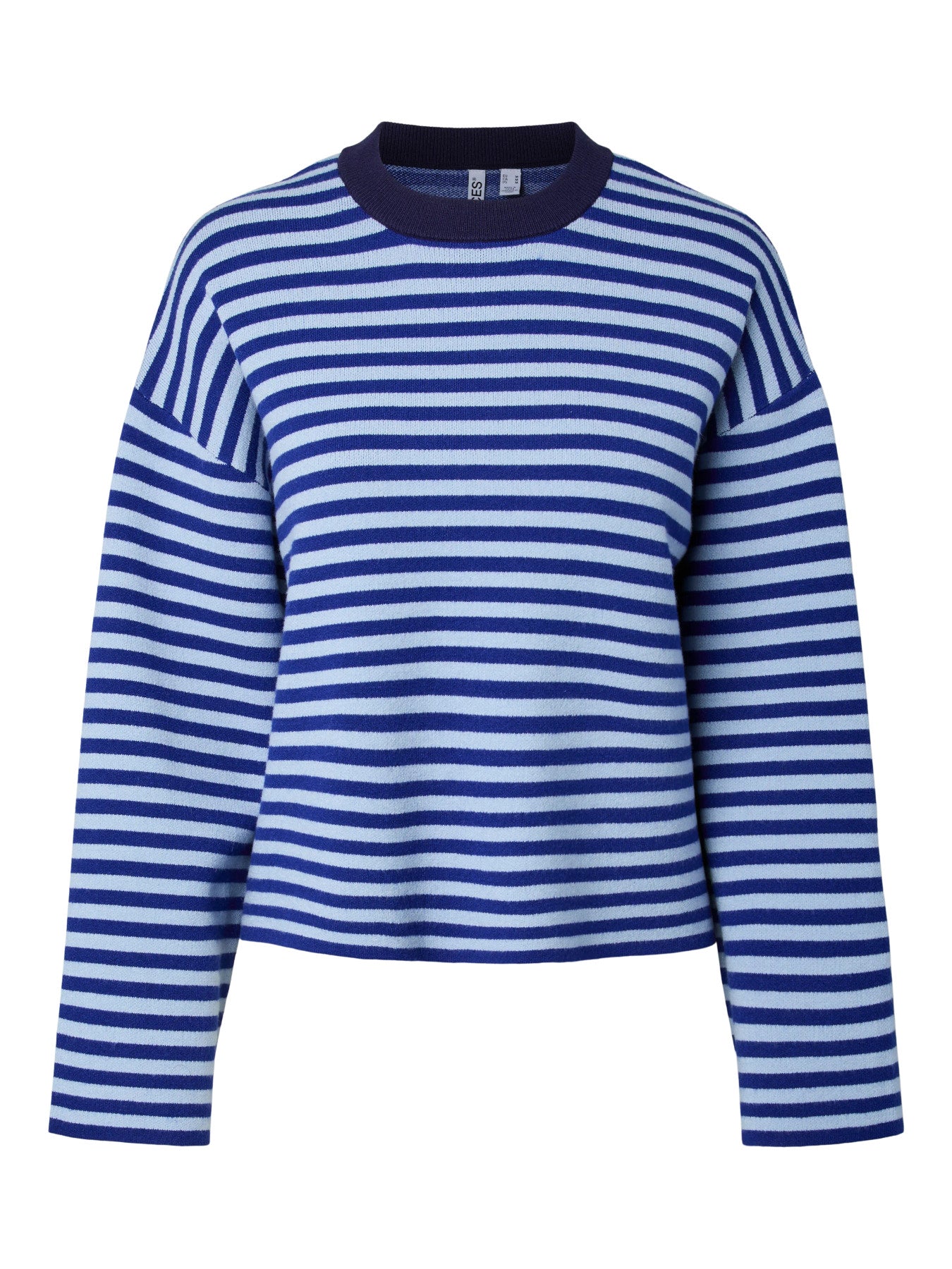 PIECES JASSY LS O-NECK KNIT NOOS BC  Bluing CASHMERE BLUE - MARITIME BLUE NECKLINE