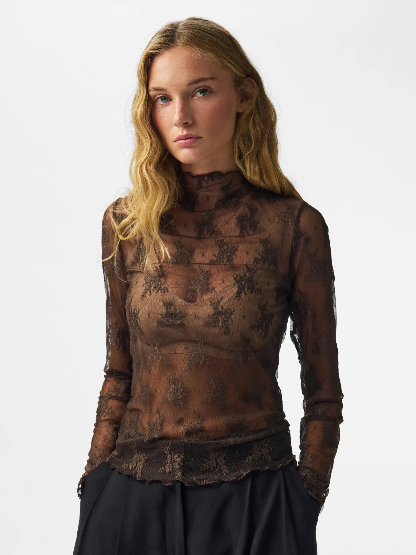 PIECES VIO LS MESH TOP JRS BC Plum Perfect