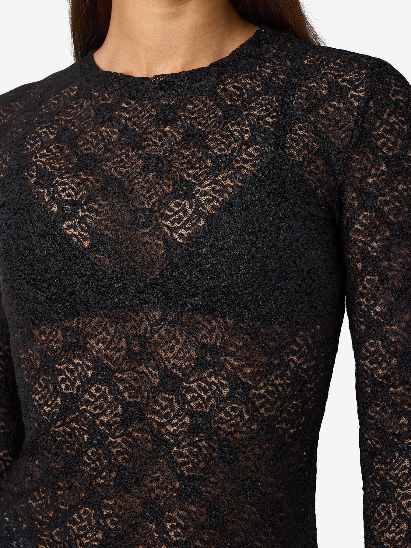 NOISY MAY JUDITH L/S LACE TOP NOOS Black