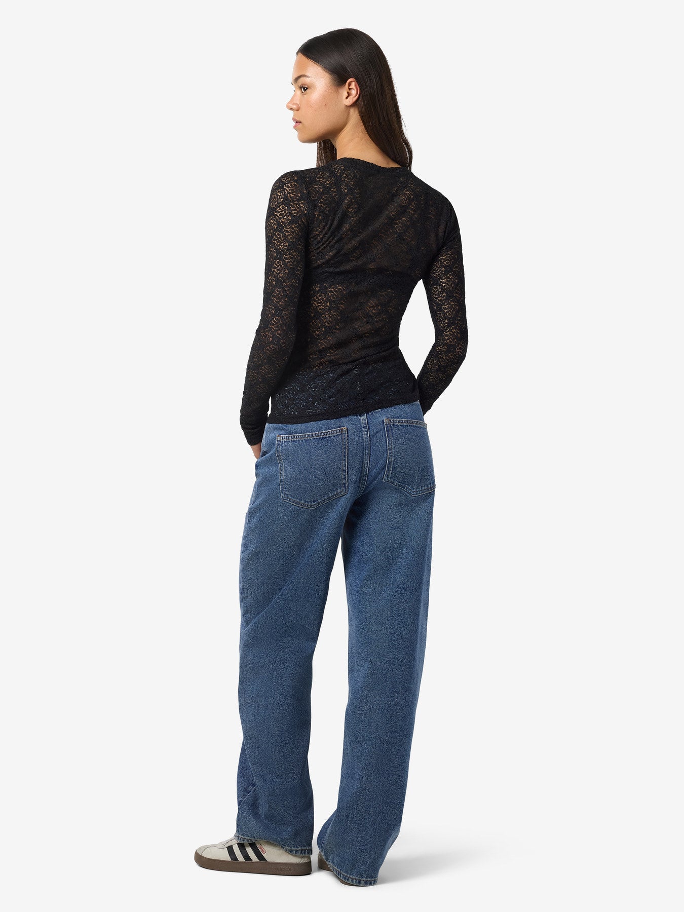 NOISY MAY JUDITH L/S LACE TOP NOOS Black