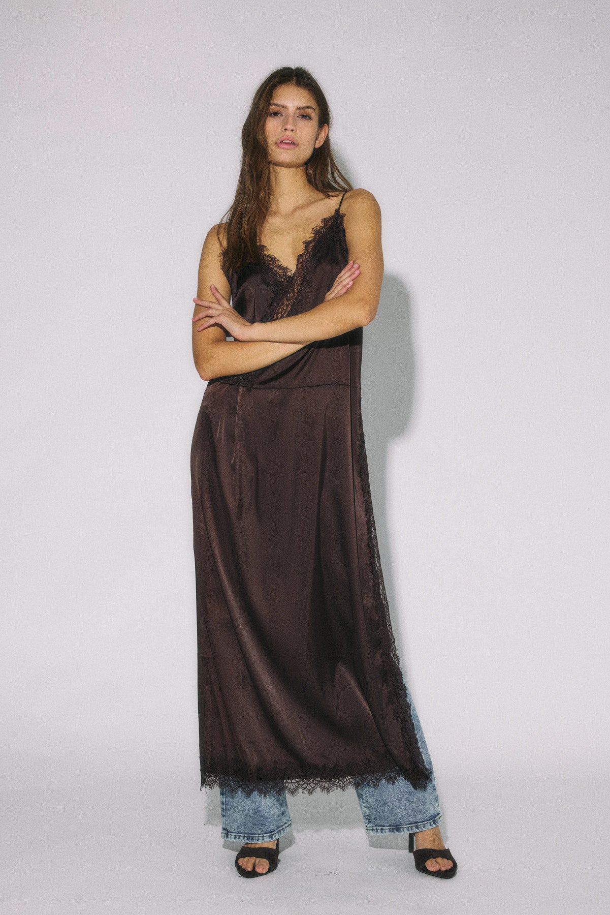 NOISY MAY LOUISE SL STRAP LACE DRESS WVN