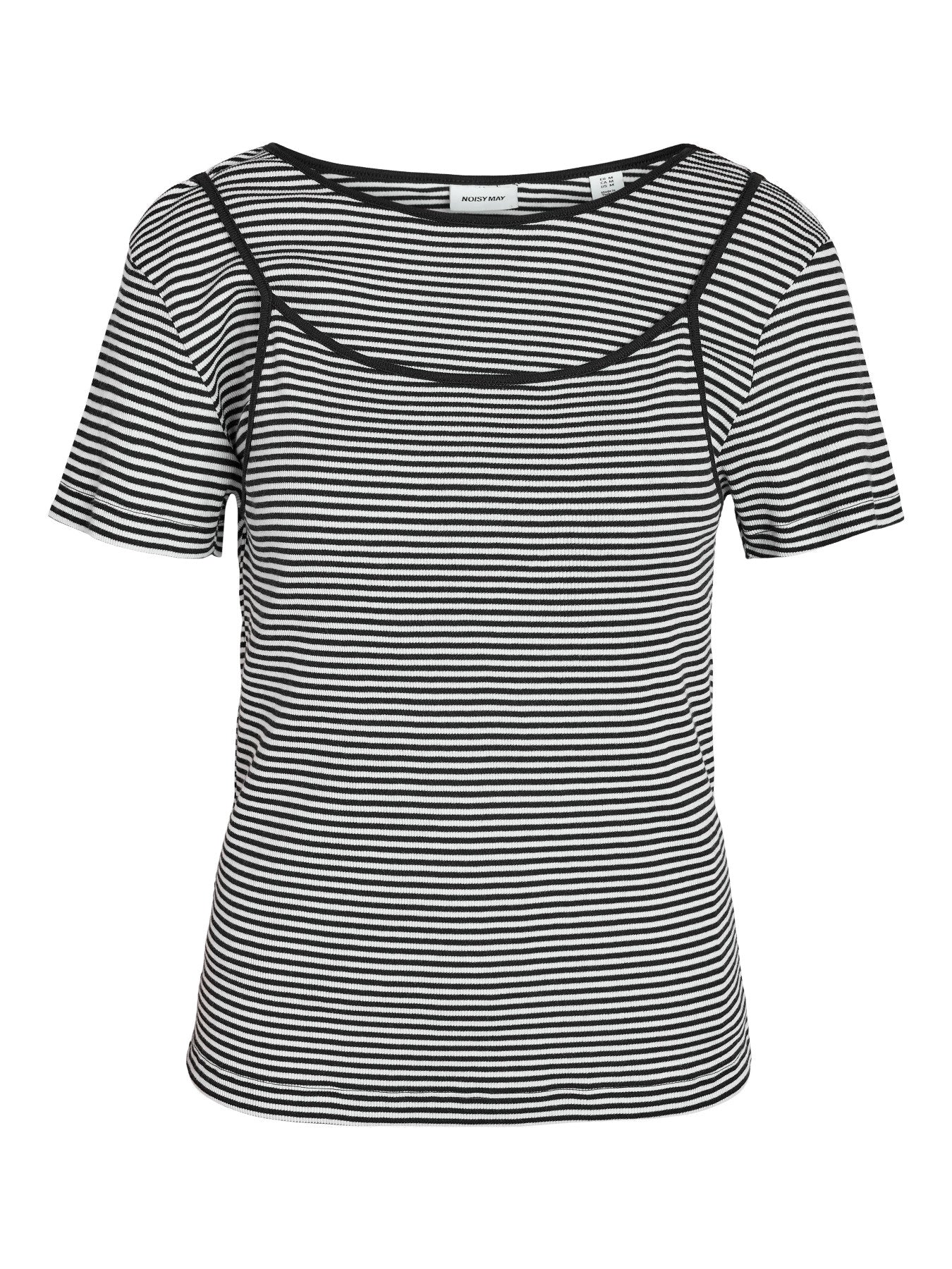 NOISY MAY JUDE S/S DOUBLE LAYER TOP TNT/17 Black bright white