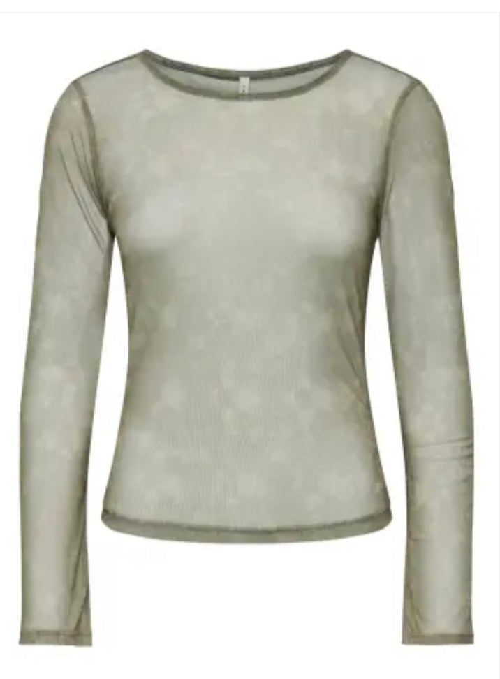 ONLY NOX BOATNECK BELL L/S TOP JRS Walnut Camouflage
