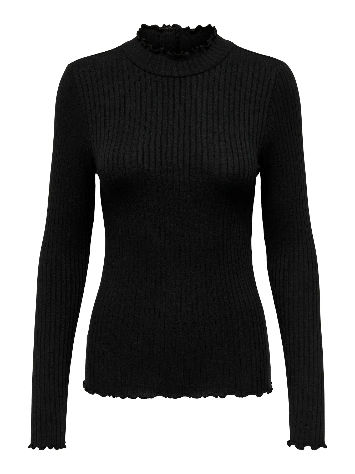 JDY FRANSISKA L/S HI-NCK TOP JR NOOS BLACK
