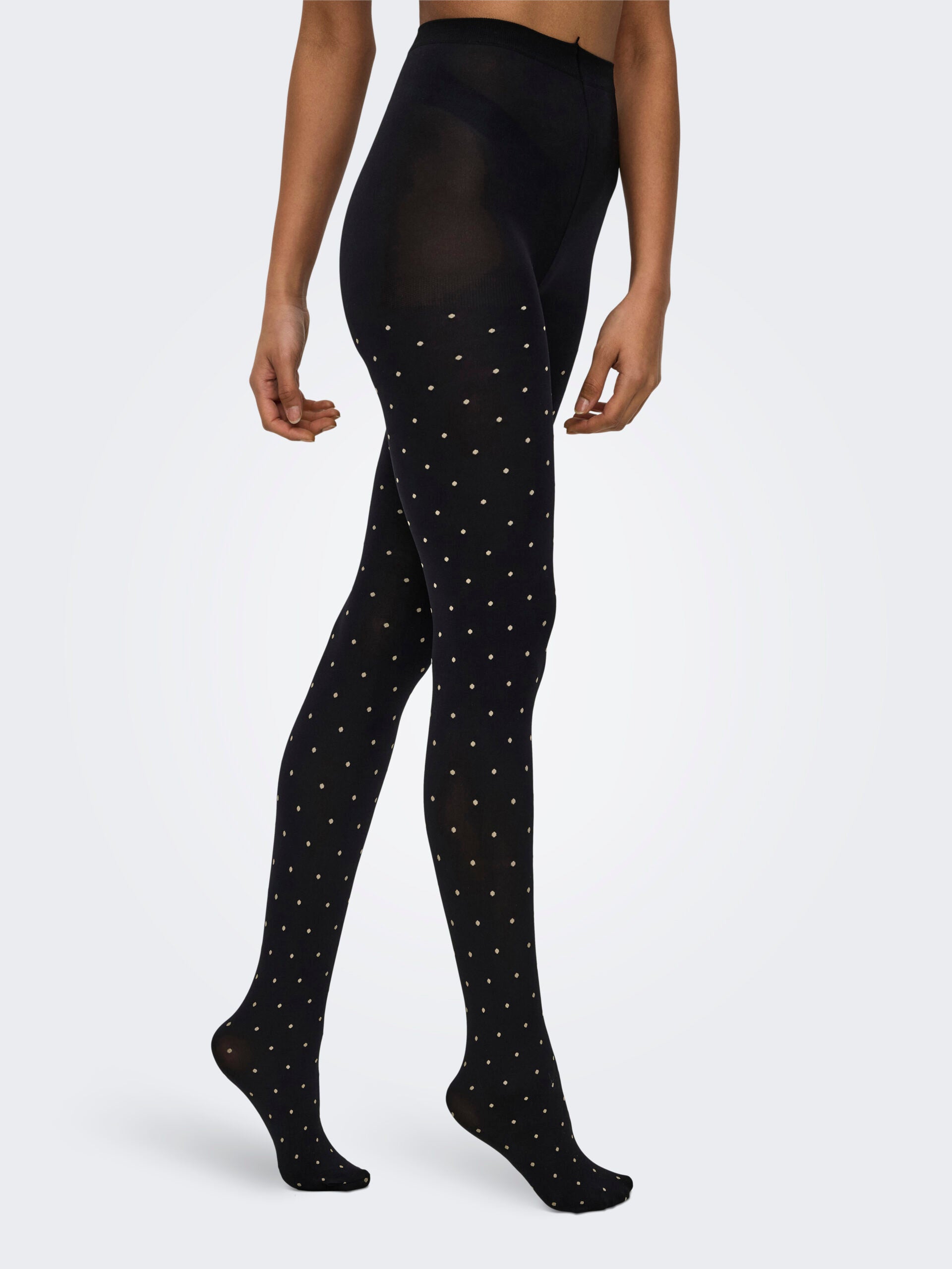 JDY ANNA SMALL DOT TIGHTS JRS Coffee Bean SANDSHELL DOTS
