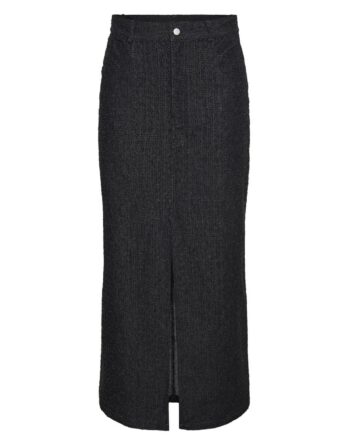 PIECES Oana Long skirt - Dark grey denim