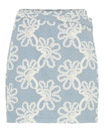 PC Libbey Denim skirt - Medium blue denim flower