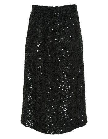 Pieces Serena Sequin midi skirt - Black