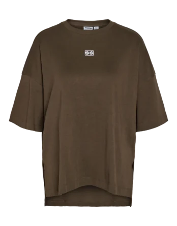 NOISY MAY KIM S/S SLIT T-SHRT JRS FWD BRUN