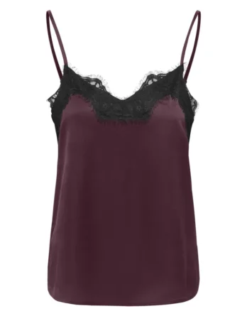 JDY ELLY LACE SINGLET WVN EXP BORDEAUX