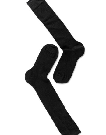 Note Flat Knit Wool Knee High Black