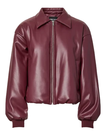 PIECES LARA PADDED COATED BOMBER JACKET