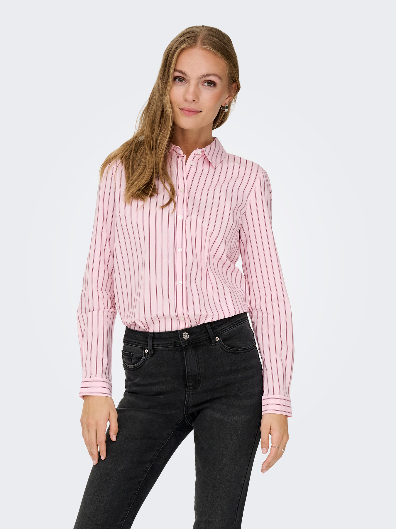 JDY MIO L/S SHIRT WVN NOOS LYSERØD - Billede 4