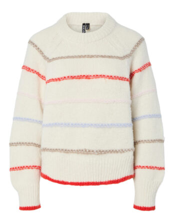 PIECES NELIA LS O-NECK KNIT NOOS BC