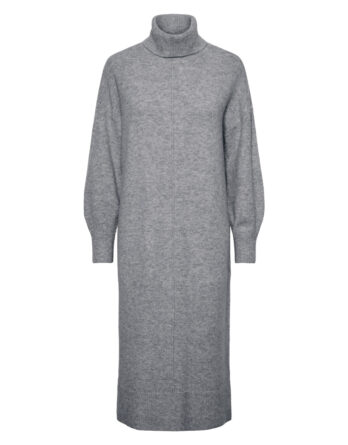 PIECES MALOU LS ROLLNECK KNIT DRESS NOOS BC GRÅ