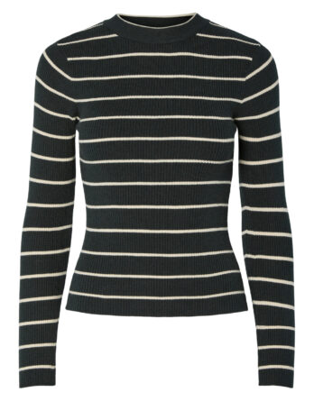 PIECES MIRA NEW LS O-NECK KNIT NOOS BC DARK
