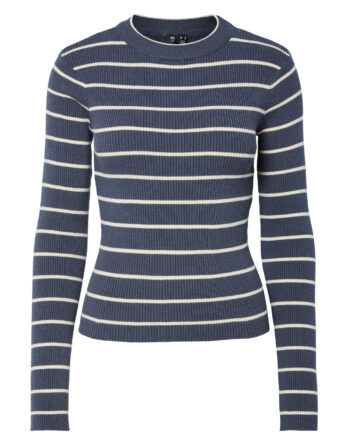 PIECES MIRA NEW LS O-NECK KNIT NOOS BC BLUE