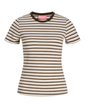JJXX GIGI STR SS STRIPE TEE JRS EXP LN BRUN