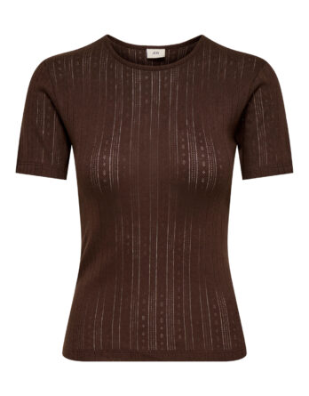 JDY SALSA MIA LIFE S/S O NECK TOP JR NOOS BRUN