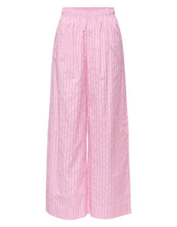 ONLY LORIS STRIPED WIDE PULL UP PANTS WVN Lyserød