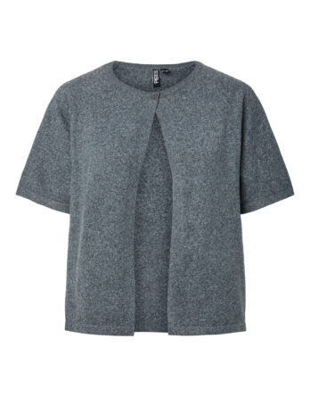 PIECES BREE SS O-NECK KNIT CARDIGAN NOOS BC GRÅ
