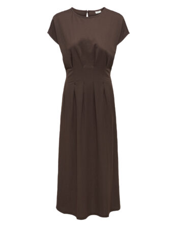 JDY REBEKKA LIFE S/S MIDI DRESS JRS BRUN