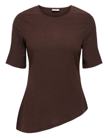 JDY DEBBIE S/S ASYMMETRICAL TOP JRS DIA BRUN