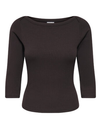 JDY MALLI 3/4 BOATNECK TOP JRS NOOS BRUN