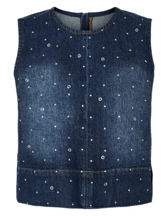 PIECES MERLE SL O-NECK DENIM TOP D2D F