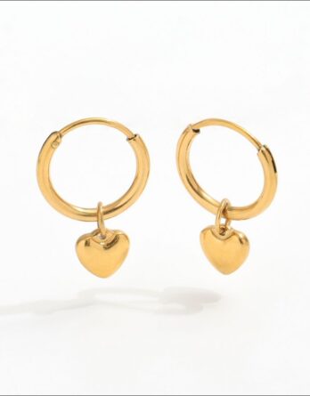 Muun Studios Silk - Heart pendant earrings - 18K Gold Plated