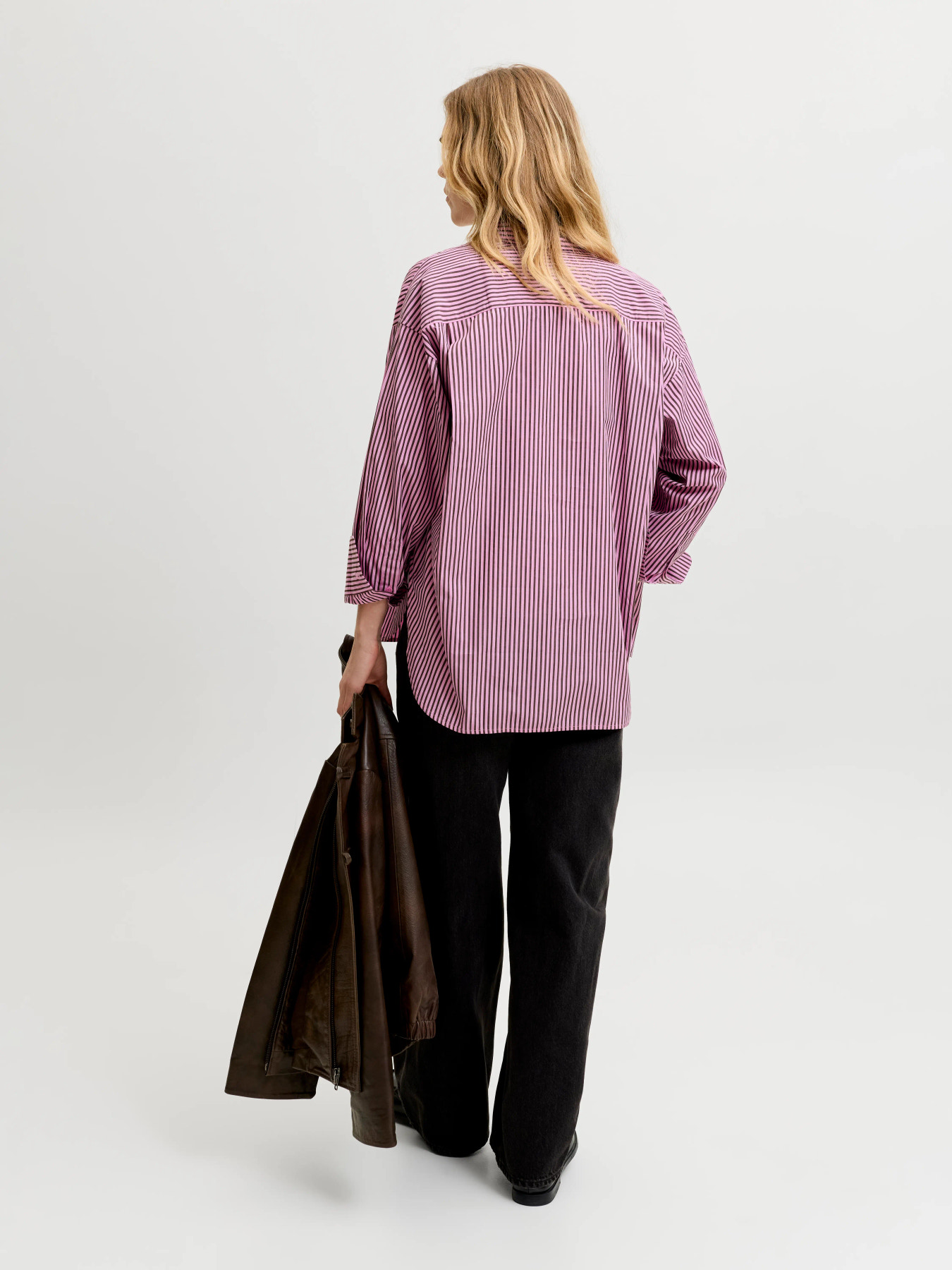 JJXX JAMIE LS RELAXED POPLIN SHIRT WVN NOOS ORCHID SMOKE DEMITASSE - Billede 5