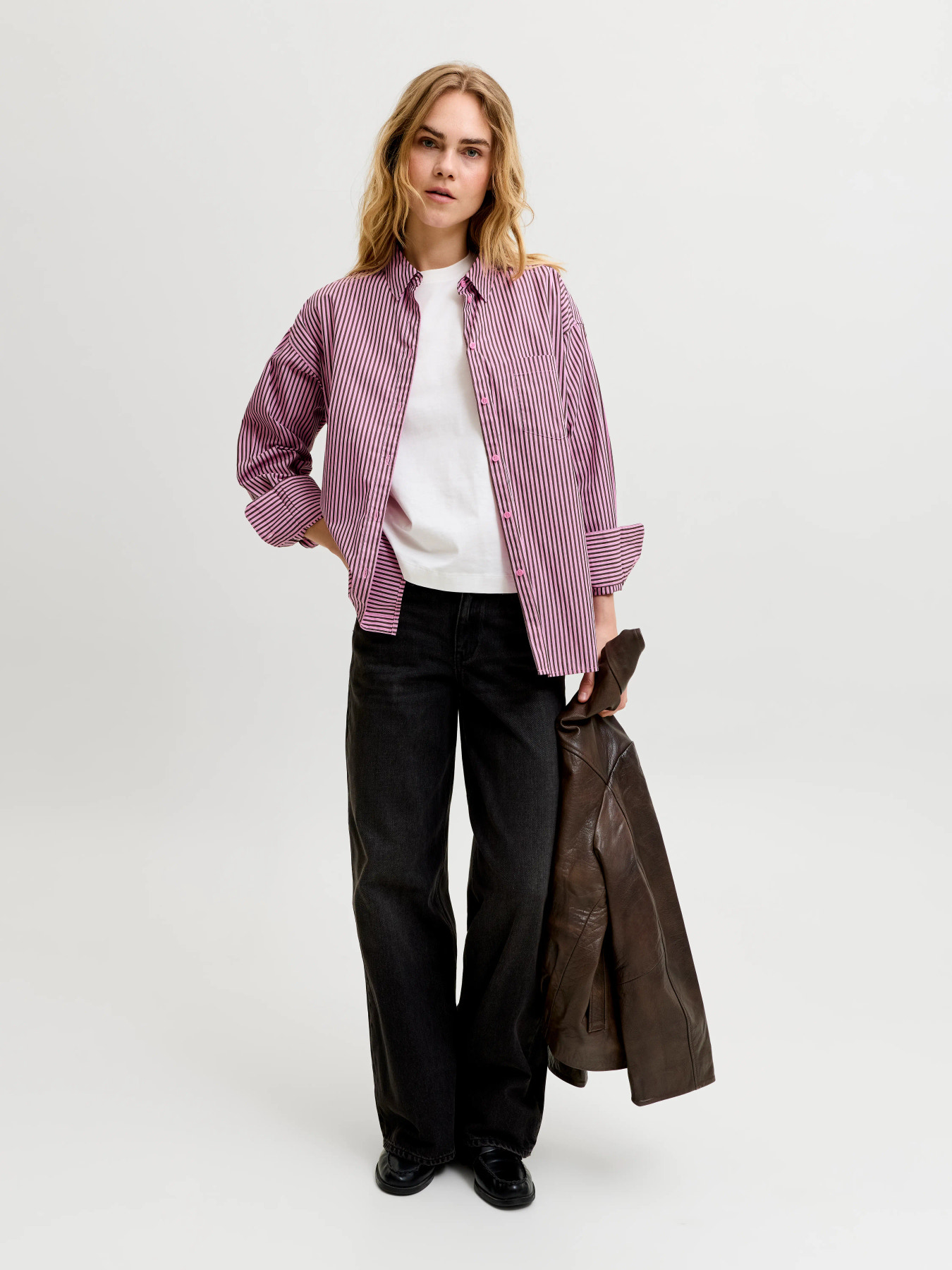 JJXX JAMIE LS RELAXED POPLIN SHIRT WVN NOOS ORCHID SMOKE DEMITASSE - Billede 3